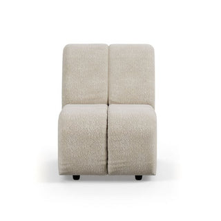 Wave couch: element middle small, boucle cream