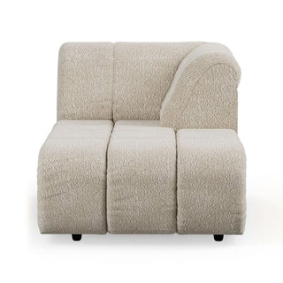 Wave couch: element right divan, boucle cream