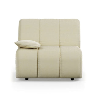 Wave couch: element left low arm, corduroy rib, hay