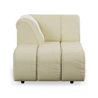 Wave couch: left divan element, corduroy rib, hay