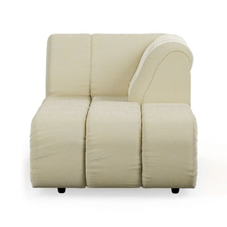 Wave couch: right divan element, corduroy rib, hay