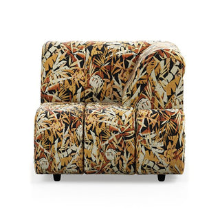 Wave couch: right high arm element, printed hollywood