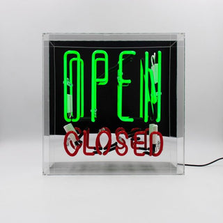 Neonlampa Box 'Open/Closed'