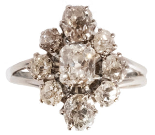 Carmose Ring with 2.85ct Antique Diamonds