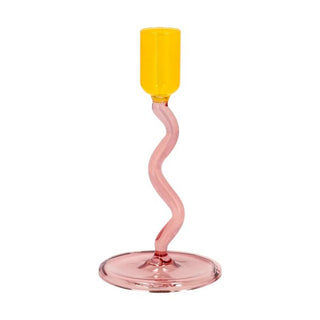 Styles Glass candlestick Pink/Yellow