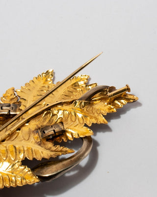 Brooch/Pendant, Snake in Fern, 18K Gold, C.F. Carlman, 1947