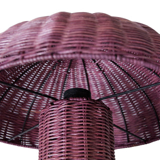 Bordslampa Rattan Burgundy