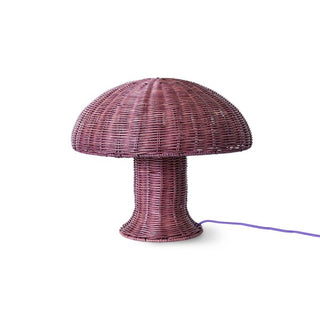 Bordslampa Rattan Burgundy